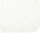 Womens White Plain Polyester Blend Jumper Cardigan V-Neck Basic Knit S Button Up