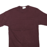 CHAMPION Mens Maroon S Short Sleeve Crew Neck Plain Cotton Blend T-Shirt