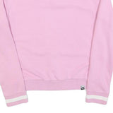 PUMA Womens Pink & White Half Zip UK 8 Cotton Blend Casual Sweatshirt Pullover