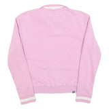PUMA Womens Pink & White Half Zip UK 8 Cotton Blend Casual Sweatshirt Pullover