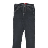 DICKIES Womens Slim Black Jeans Denim W25 L31 Zip Pockets Contrast Stitch