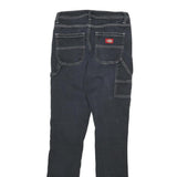 DICKIES Womens Slim Black Jeans Denim W25 L31 Zip Pockets Contrast Stitch