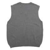 VAN HEUSEN Mens Grey Argyle Pattern V-Neck Cotton Jumper Vest M Classic knitwear