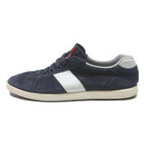 PRADA Mens Suede Low Top Trainers Navy Blue & White UK 7.5 Designer Casual