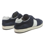 PRADA Mens Suede Low Top Trainers Navy Blue & White UK 7.5 Designer Casual