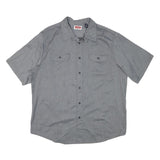WRANGLER Mens Grey Plain Shirt XL Casual Workwear Cotton Blend Short Sleeve
