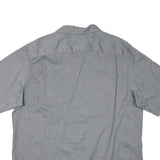 WRANGLER Mens Grey Plain Shirt XL Casual Workwear Cotton Blend Short Sleeve