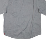 WRANGLER Mens Grey Plain Shirt XL Casual Workwear Cotton Blend Short Sleeve