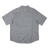 WRANGLER Mens Grey Plain Shirt XL Casual Workwear Cotton Blend Short Sleeve