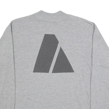 Mens Grey ARMY Graphic Long Sleeve Crew Neck Cotton Blend T-Shirt L Casual