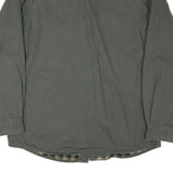 CARHARTT Mens Grey Cotton Blend Workwear Button Jacket L Checked Interior