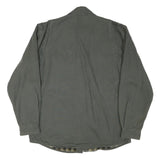 CARHARTT Mens Grey Cotton Blend Workwear Button Jacket L Checked Interior