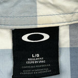 Oakley Checked Short Sleeve Shirt - Large Blue Cotton