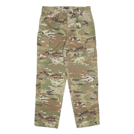 AMERICAN APPAREL Mens Cotton Blend Regular Cargo Trousers W34 L32 Camouflage