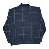 Nautica Checked 1/4 Zip - 2XL Blue Cotton