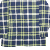 LEHNER VERSAND Mens Blue & Green Check Shirt L Cotton Long Sleeve Casual