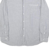 TIMBERLAND Mens Grey Cotton Blend Casual Shirt L Button Down Pocket Long Sleeve