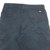 DICKIES Mens Shorts Blue Cargo Cotton Blend 2XL W34 Workwear Utility