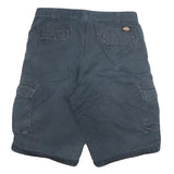 DICKIES Mens Shorts Blue Cargo Cotton Blend 2XL W34 Workwear Utility