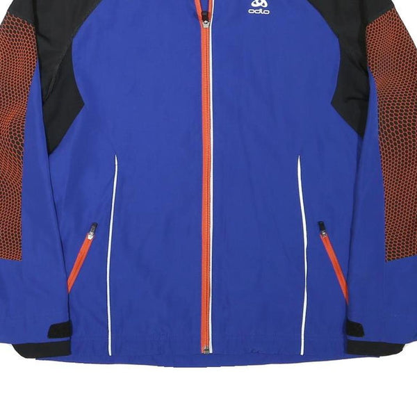 ODLO Womens Blue & Red Sports Performance Jacket S Polyester Blend Zip Athletic