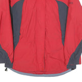 COLUMBIA Womens Red & Grey Outdoor Jacket L Polyester Blend Zip Winter Wear