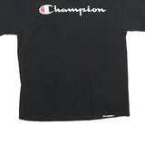 CHAMPION Mens Black Graphic T-Shirt M Short Sleeve Crew Neck Cotton Blend