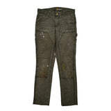 Carhartt Slim Fit Carpenter Trousers - 30W UK 10 Grey Cotton Blend