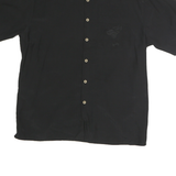 PARADISE KEY Mens Black Cotton Shirt M Margarita Lounge Embroidered