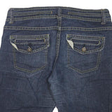 PINK Womens Shorts Blue Denim Casual L W30 Stylish Cuffed Hem Pockets