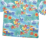 BLUE GENERATION Mens Blue Hawaiian Shirt S Cotton Blend Tropical Beach Print