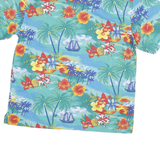 BLUE GENERATION Mens Blue Hawaiian Shirt S Cotton Blend Tropical Beach Print