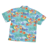 BLUE GENERATION Mens Blue Hawaiian Shirt S Cotton Blend Tropical Beach Print