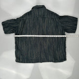 Sonofloong Striped Short Sleeve Shirt - 2XL Blue Linen