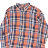 RALPH LAUREN Mens Orange & Blue Check Shirt M Cotton Blend Casual Classic Fit