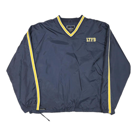 HOLLOWAY Mens Navy Blue & Yellow V-Neck XL Sweatshirt Lawrence Twp Fire Team