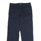 WRANGLER Mens Cotton Blend Navy Regular Straight Trousers W32 L30 Cargo Pockets