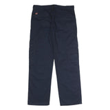WRANGLER Mens Cotton Blend Navy Regular Straight Trousers W32 L30 Cargo Pockets