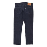 LEVI'S Mens Slim Navy Blue Cotton Blend Trousers W30 L27 Zip Closure