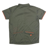 IXS Mens Green & Orange Cycling Zip Neck T-Shirt 3XL Short Sleeve Polyester