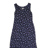RABBIT Womens Black & Purple Floral Maxi Dress Polyester Sleeveless M