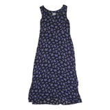 RABBIT Womens Black & Purple Floral Maxi Dress Polyester Sleeveless M