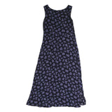 RABBIT Womens Black & Purple Floral Maxi Dress Polyester Sleeveless M