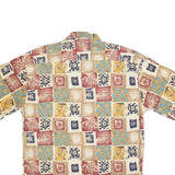 CAMPIA Mens Beige Patterned Shirt M Short Sleeve Casual Relaxed Fit