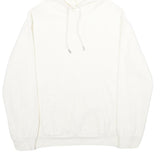 H&M Mens White Corduroy Hoodie M Casual Pullover Drawstring Hooded Sweatshirt