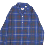 LEVI'S Mens Blue & Red Check Shirt M Cotton Long Sleeve Casual Button Shirt