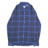 LEVI'S Mens Blue & Red Check Shirt M Cotton Long Sleeve Casual Button Shirt