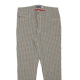 TOMMY HILFIGER Womens Polyester Blend Beige Check Slim Skinny Trousers W30 L26