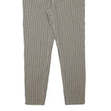 TOMMY HILFIGER Womens Polyester Blend Beige Check Slim Skinny Trousers W30 L26