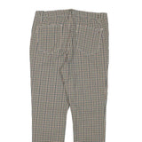 TOMMY HILFIGER Womens Polyester Blend Beige Check Slim Skinny Trousers W30 L26