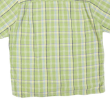 CHAPS Mens Green Check Shirt XL Cotton Blend Button Collar Short Sleeve Casual